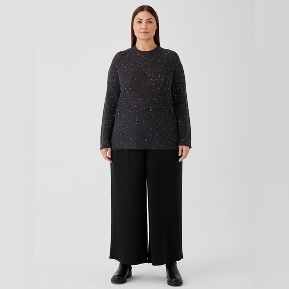 NWT Eileen Fisher Merino Sequin Crew Neck Top - Picture 6 of 6